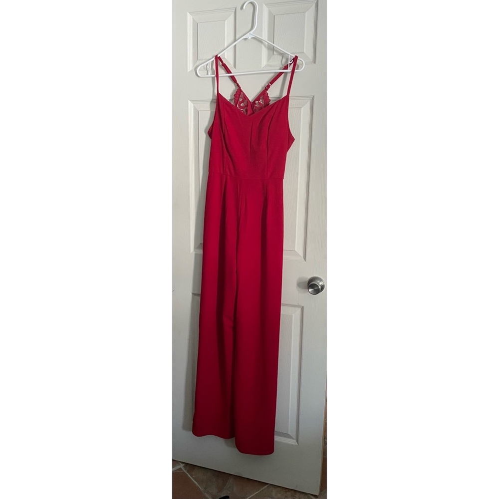 Red Jumper with lace racer back